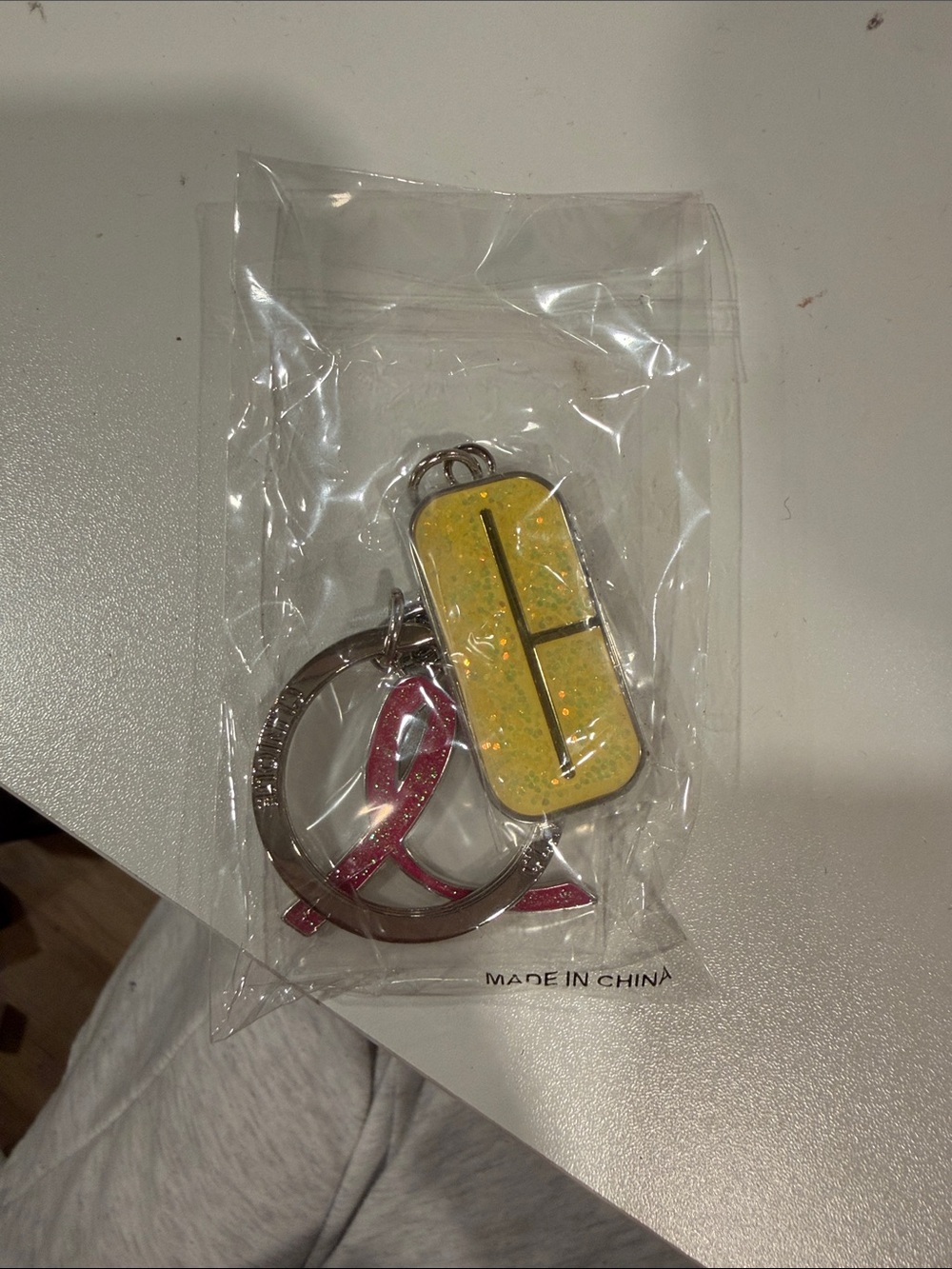Clinique breast cancer awareness keychain